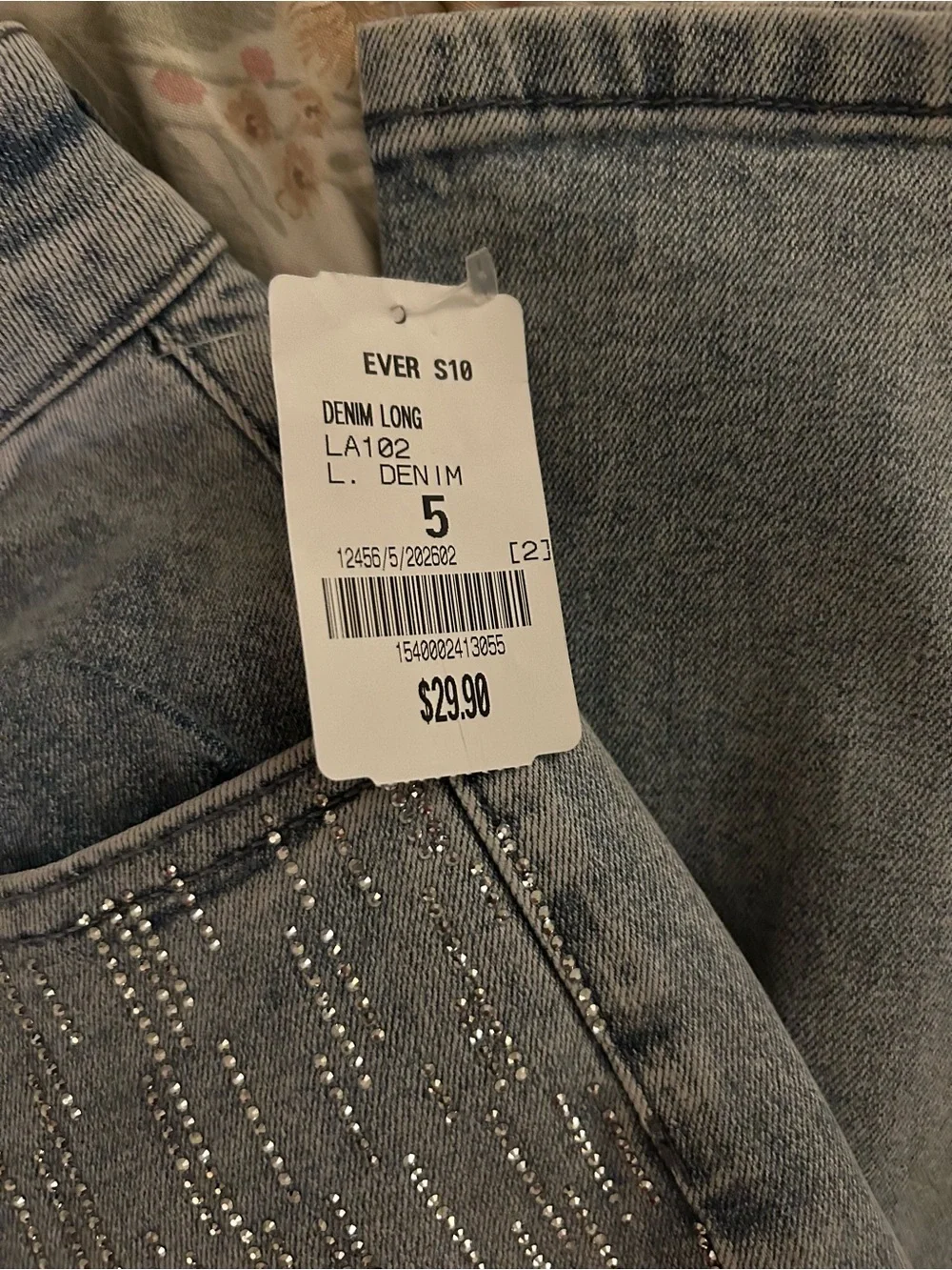 La girl embellished jeans straight leg sz 5